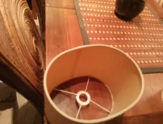 2 Paralumi in Vimini Beige per Lampada da Comodino