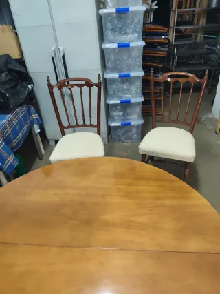 Mesa comedor y 2 sillas tapizadas