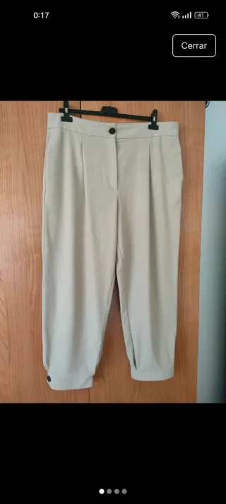 Pantalón Barrel Zara Beige