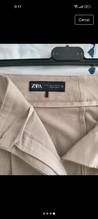 Pantalón Barrel Zara Beige