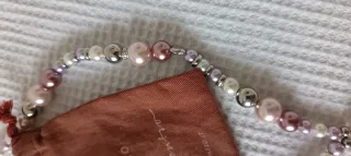 Collana Vestopazzo perline rosa e argento