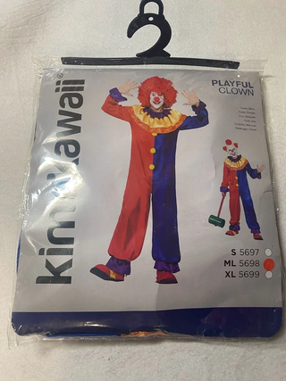 Disfraz Payaso Carnaval Adulto Talla M/L