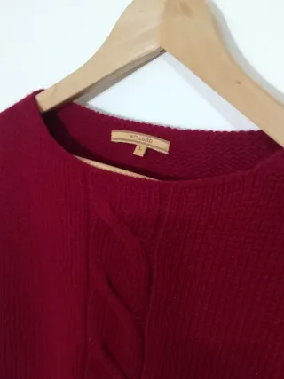 Jersey rojo de punto trenzado talla L