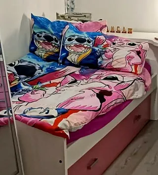 Cama 90, Armario, Estantería Blanca, textil