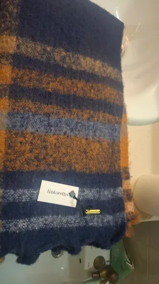 Bufanda Tintoretto azul y naranja