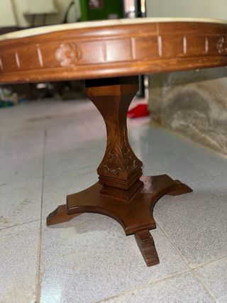 Mesa auxiliar vintage mármol y madera