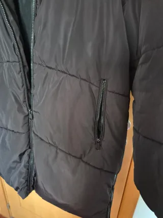 Abrigo plumífero acolchado mujer negro