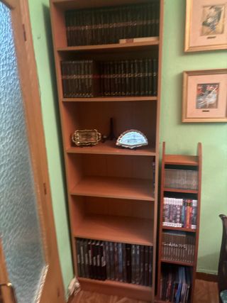 Estantería de madera y cristal