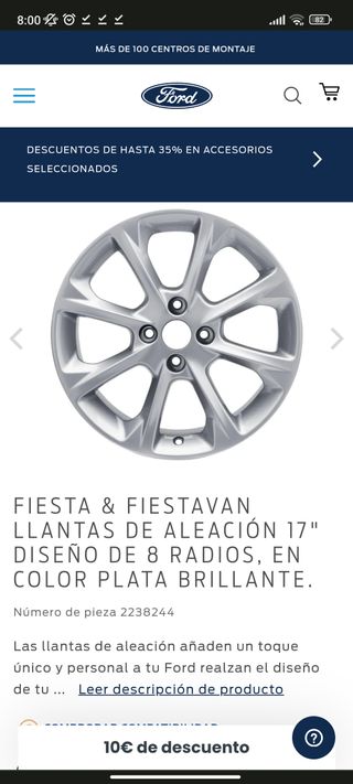 4x108 llantas ford 17 pulgadas