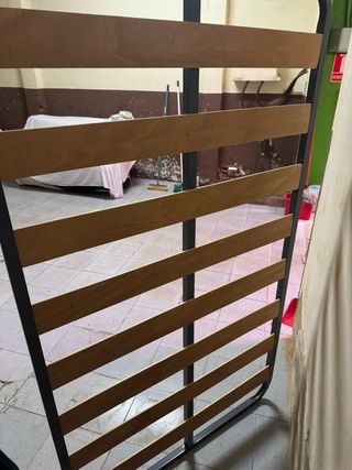 Somier metálico con lamas de madera