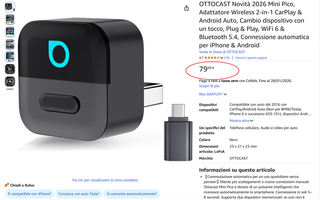 NOVITA' MiniPico Adattatore CarPlay & Android Auto