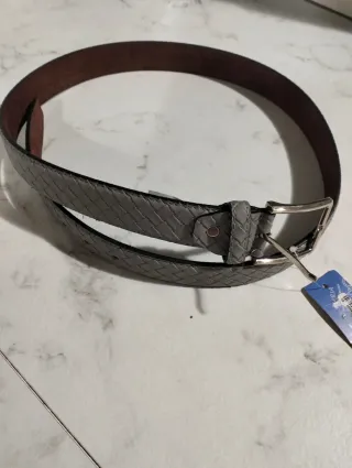 Cintura uomo intrecciata grigia