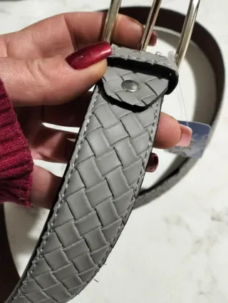 Cintura uomo intrecciata grigia