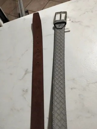 Cintura uomo intrecciata grigia