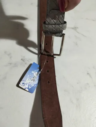 Cintura uomo intrecciata grigia