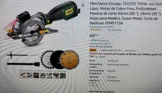 Mini Sierra Circular TECCPO 705W