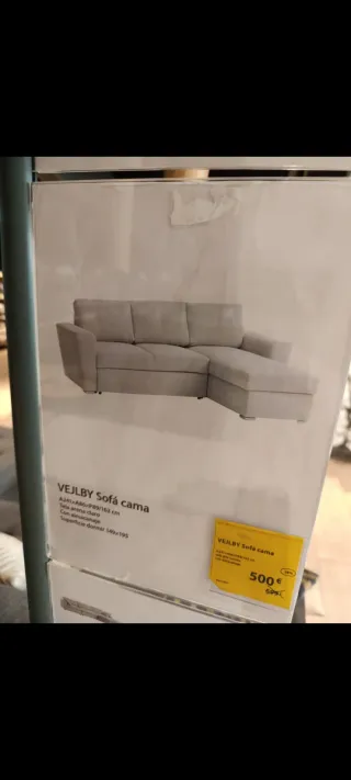 Sofá cama chaise longue VEJLBY gris