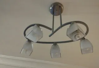 Lámpara de techo plateada 5 focos