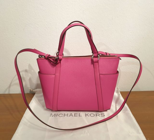 Borsa shopper in pelle Michael Kors, rosa fucsia
