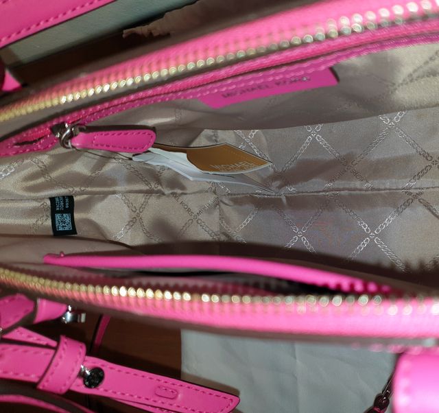 Borsa shopper in pelle Michael Kors, rosa fucsia