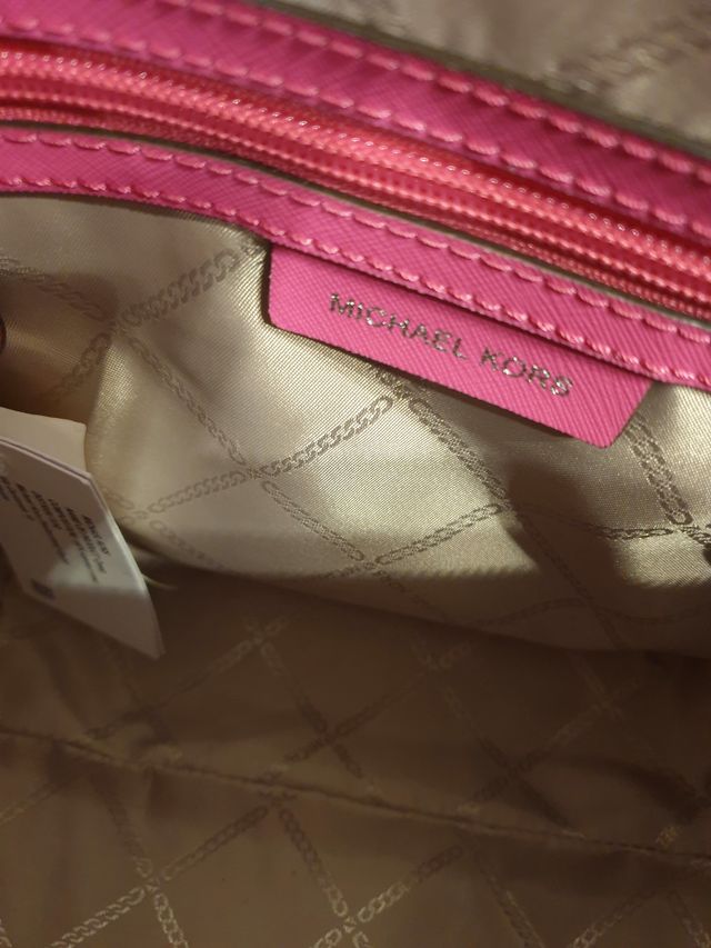 Borsa shopper in pelle Michael Kors, rosa fucsia