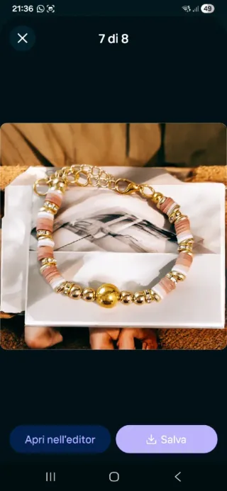 Bracciale uomo perline nere e argento