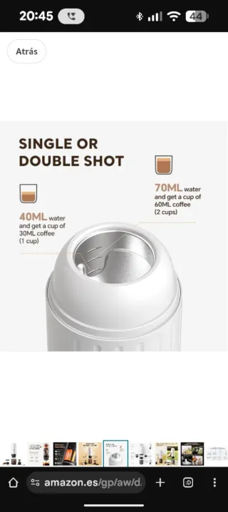 Cafetera Portátil - Café molido y cápsulas