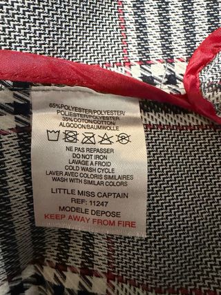 Impermeable Miss Captain Tortue cuadros Talla S