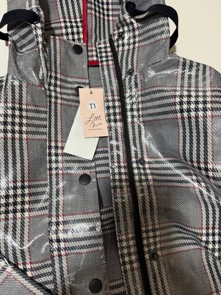 Impermeable Miss Captain Tortue cuadros Talla S