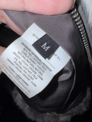 Chaqueta de conejo Stev gris y blanco