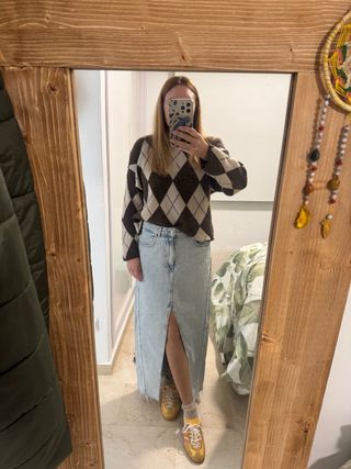 Falda larga vaquera Zara