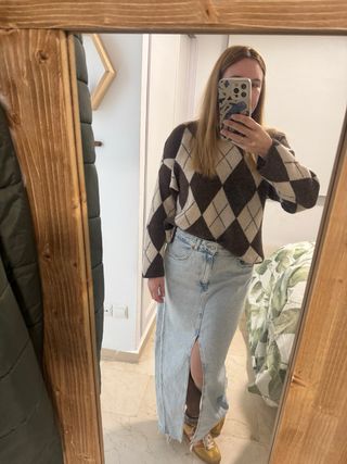 Falda larga vaquera Zara