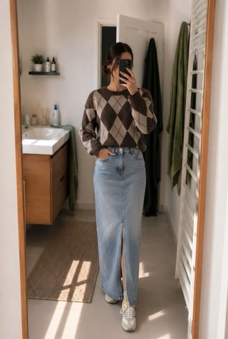 Falda larga vaquera Zara
