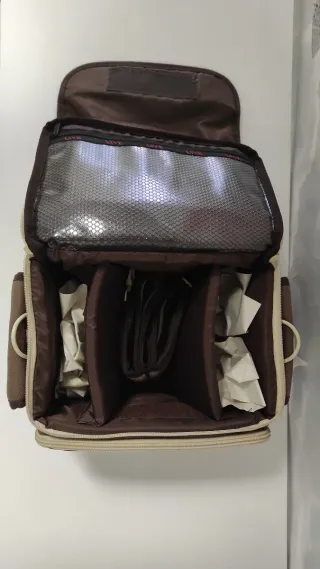 Borsa porta fotocamera LIVE marrone e panna