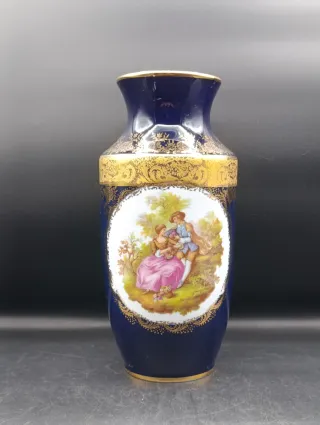 Jarrón Limoges estilo Fragonard