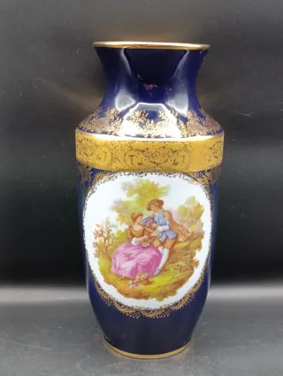 Jarrón Limoges estilo Fragonard