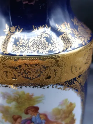 Jarrón Limoges estilo Fragonard