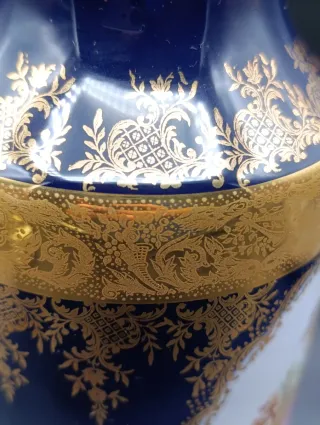 Jarrón Limoges estilo Fragonard