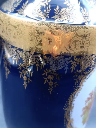 Jarrón Limoges estilo Fragonard