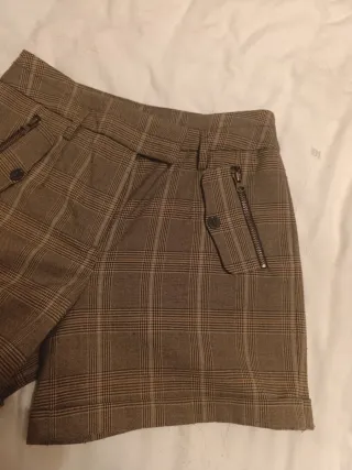 Pantalón corto cuadros mujer