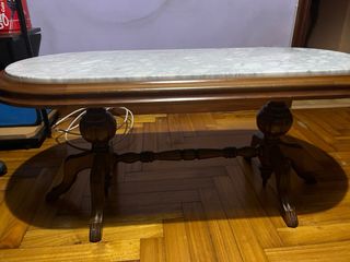 Mesa vintage madera y mármol