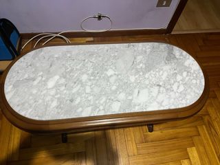 Mesa vintage madera y mármol