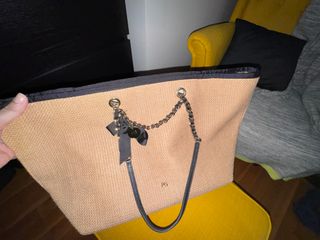 Bolso Purificación García Beige y Negro