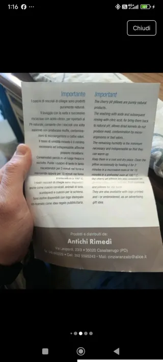 Sacca con noccioli di ciliegio