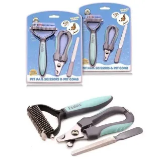 Set Cuidado Mascotas: Cortaúñas y Peine