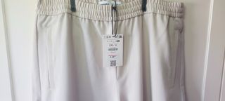 Pantalón Bershka Wide Leg Talla XXL Beige