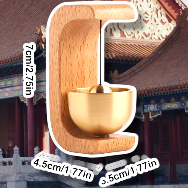 CAMPANA DE VIENTO JAPONESA DE MADERA Y LATÓN