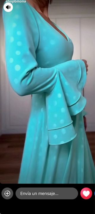 Traje Flamenca Turquesa Lunares