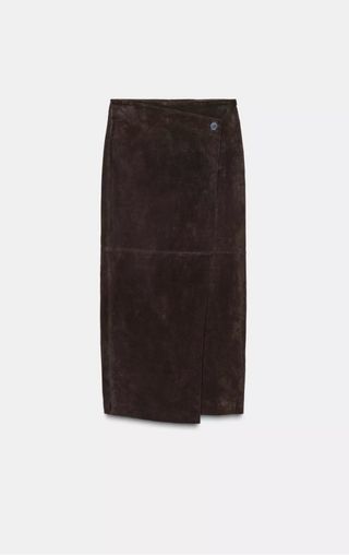 Falda Zara Ante Viral Marrón