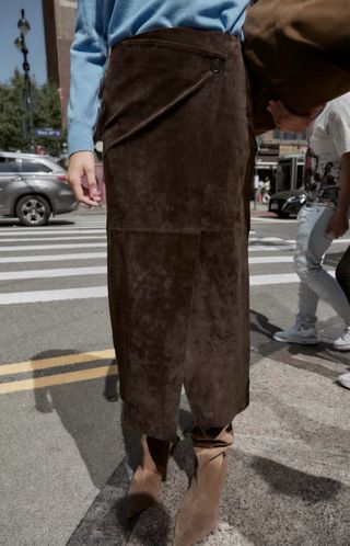 Falda Zara Ante Viral Marrón